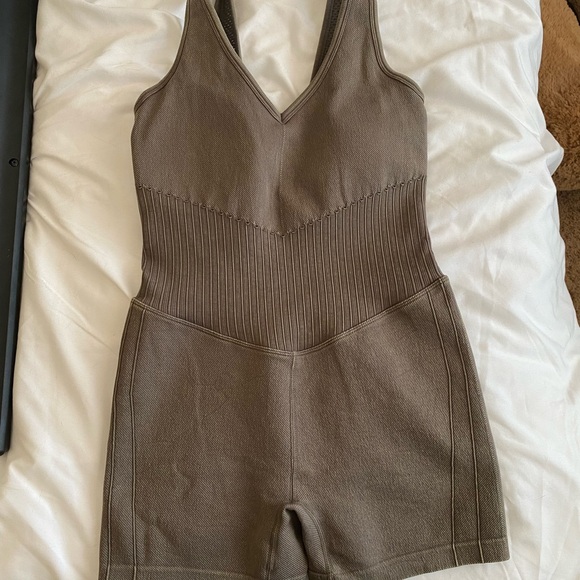 JoyLab Pants - JoyLab Taupe Sleeveless Romper